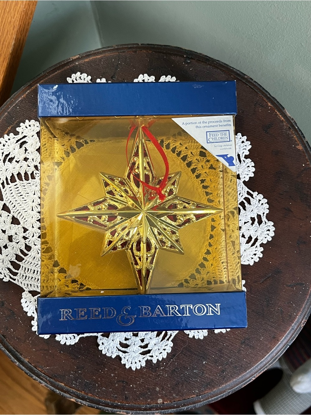 Reed & Barton “Star of Hope” ornament #5202, in original packaging.